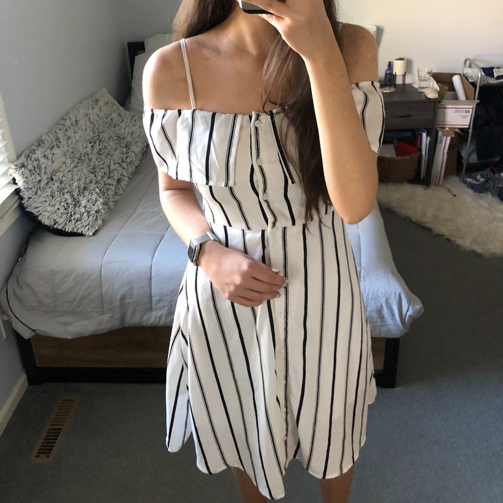 Charlotte Russe Striped Button Dress